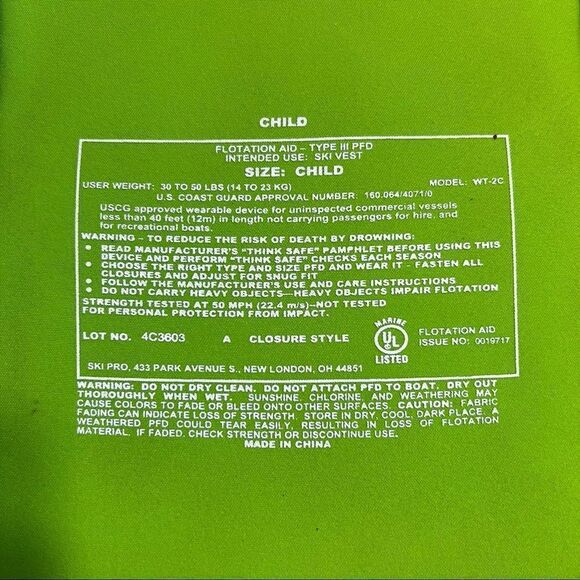 Connelly Child Classic Neoprene Vest - Picture 3 of 6